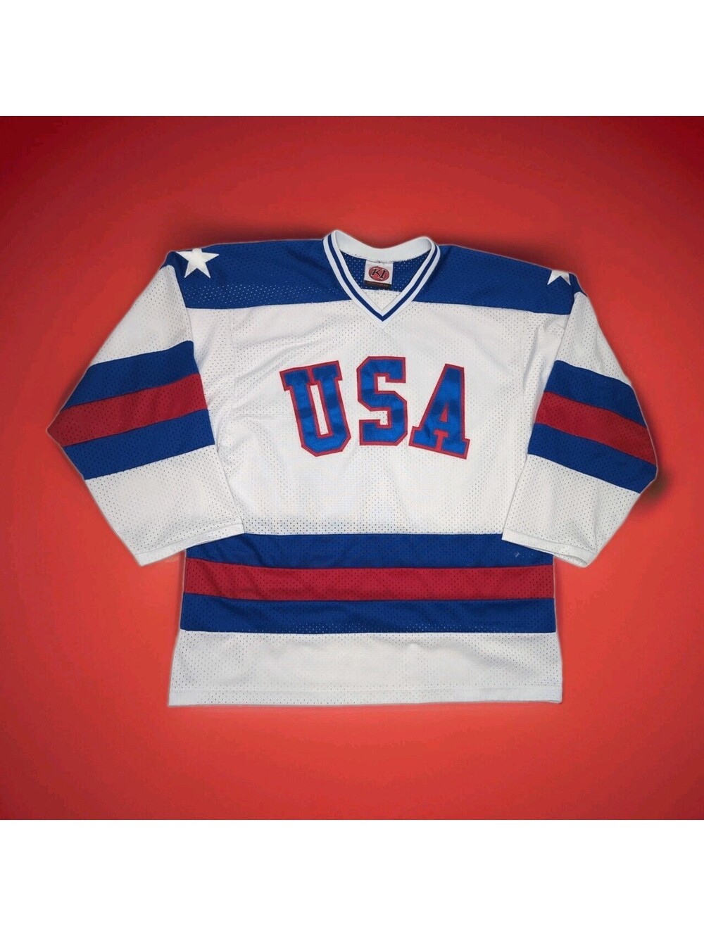 K1 Sports Team USA Stitched Olympic Hockey Jersey Mens Large 1980 Miracle On Ice